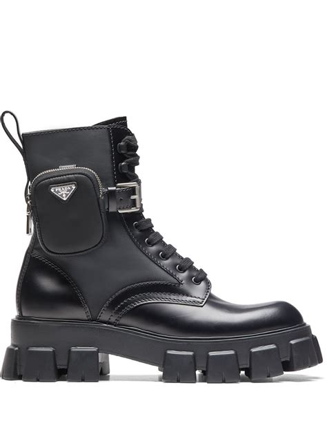 precio botas prada|Prada ankle pouch combat boots.